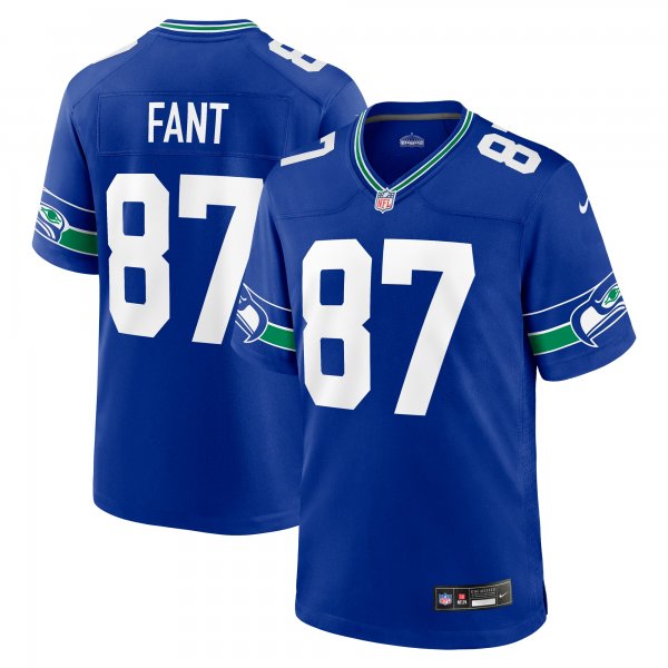 Men's Seattle Seahawks Noah Fant Nike Royal Throwback Player Game Jersey