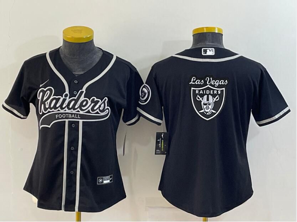 Women's Las Vegas Raiders Blank Black Stitched Baseball Cool Base Jersey