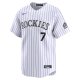 Men's Colorado Rockies Brendan Rodgers Nike White Home Limited Player Jersey