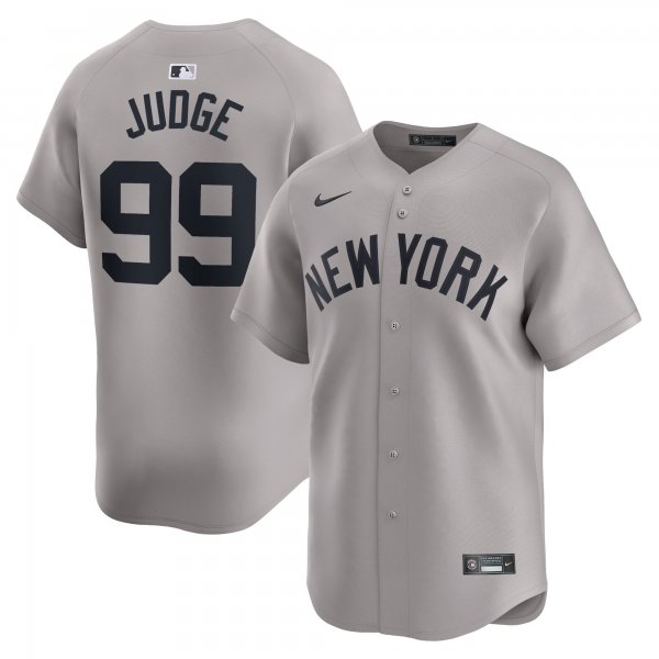 Men's New York Yankees #99 Aaron Judge Nike Gray Away Limited Player Jersey