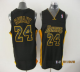 Men's Los Angeles Lakers #24 Kobe Bryant Black With Black NO. Stitched NBA Jersey