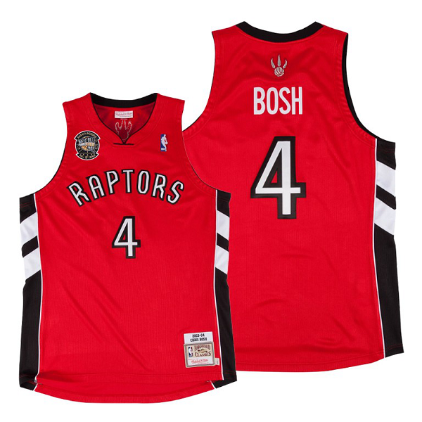 Men's Toronto Raptors #4 Chris Bosh 2021 Naismith Hall Of Fame Red Throwback NBA Jersey