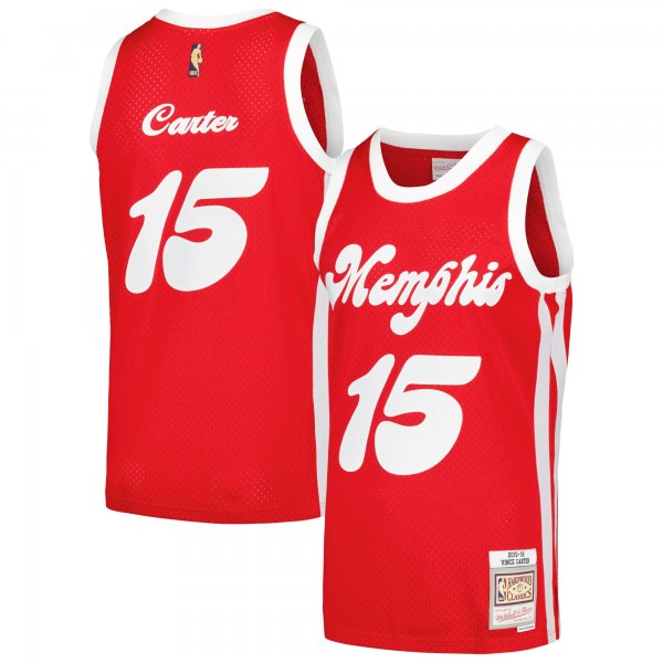 Men's Memphis Grizzlies Vince Carter Mitchell & Ness Red  2015/16 Hardwood Classics Swingman Jersey