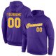 Men's Custom Stitched Purple Gold-White Sports Pullover Sweatshirt Hoodie