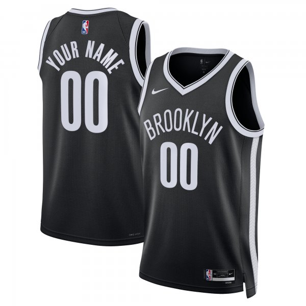 Unisex Brooklyn Nets Nike Black Swingman Custom Jersey - Icon Edition