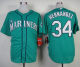 Seattle Mariners #34 Felix Hernandez Green Alternate Cool Base Stitched MLB Jersey