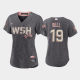 Women's #19 Josh Bell 2022 City Connect Washington Nationals Replica Bloom Gray MLB Jersey