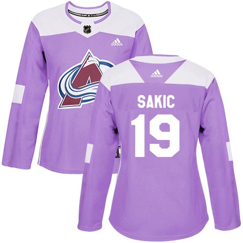 Women's Adidas Colorado Avalanche #19 Joe Sakic Purple Fights CancerStitched NHL Jersey