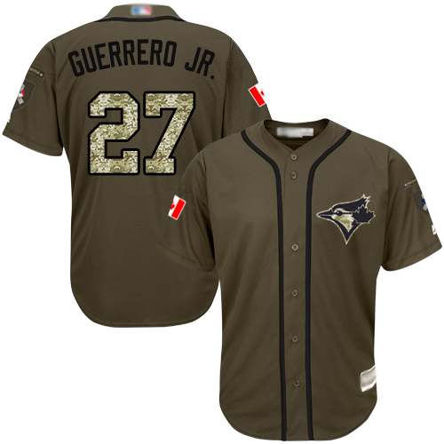 Toronto Blue Jays #27 Vladimir Guerrero Jr. Green Salute to Service Stitched MLB Jersey