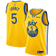 Men's Golden State Warriors #5 Kevon Looney Gold Jordan Brand 2020/21 Swingman Badge Statement Edition NBA Jersey