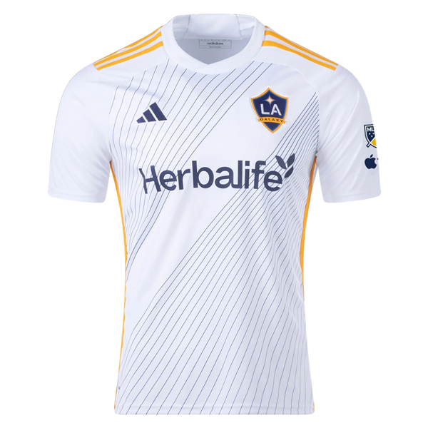 adidas LA Galaxy Diego Fagúndez Home Jersey w/ MLS + Apple TV Patches 24/25 (White/Yellow/Navy)