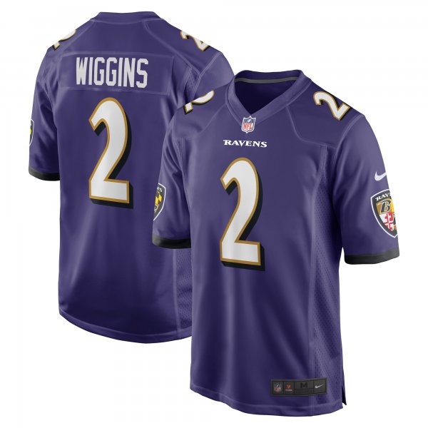 Men's Baltimore Ravens Nate Wiggins Nike Purple 2024 NFL Draft First Round Pick Player Game Jersey