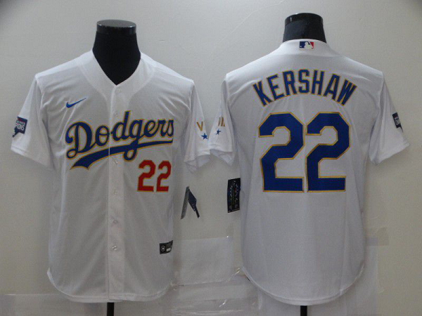 Men's Los Angeles Dodgers 22 Kershaw White Game 2021 Nike MLB Jersey