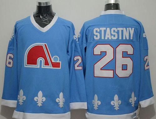 Quebec Nordiques #26 Peter Stastny Light Blue CCM Throwback Stitched NHL Jersey