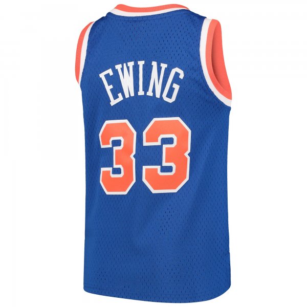 Youth New York Knicks Patrick Ewing Mitchell & Ness Blue Hardwood Classics Swingman Throwback Jersey