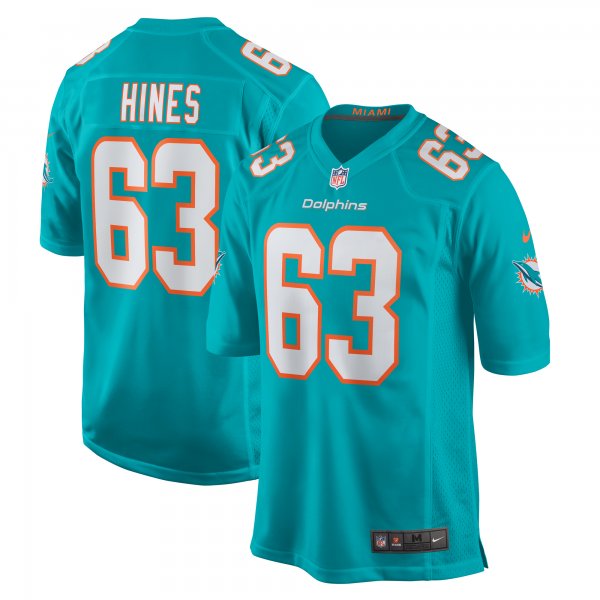 Men's Miami Dolphins Chasen Hines Nike  Aqua Team Game Jersey