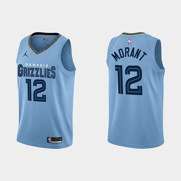 Men's Memphis Grizzlies #12 Ja Morant 2022-23 Statement Edition Blue NBA Jersey