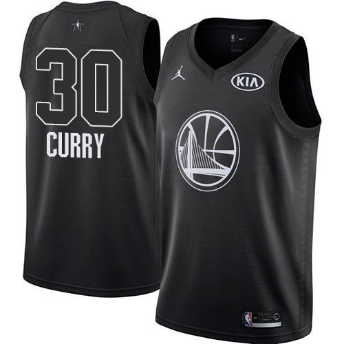 Men's Jordan Brand State Warriors #30 Stephen Curry Black Swingman 2018 All-Star Game NBA Jersey