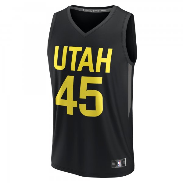 Men's Utah Jazz Donovan Mitchell Fanatics Black Fast Break Replica Player Jersey - Statement Edition