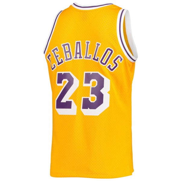 Men's Los Angeles Lakers Cedric Ceballos Mitchell & Ness Gold 1994/95 Hardwood Classics Swingman Jersey