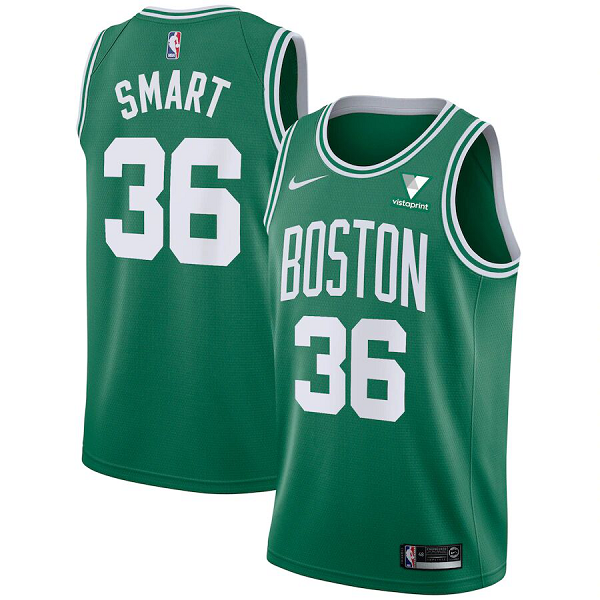 Men's Boston Celtics #36 Marcus Smart Green 2021 Nike Swingman Stitched NBA Jersey With NEW Sponsor Logo