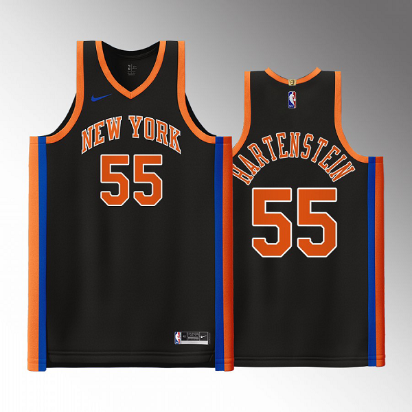 New York Knicks Isaiah Hartenstein #55 Black 2022-23 City Edition Jersey