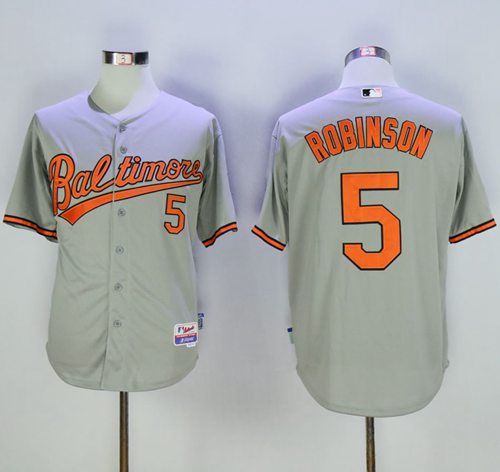 Baltimore Orioles #5 Brooks Robinson Grey Cool Base Stitched MLB Jersey