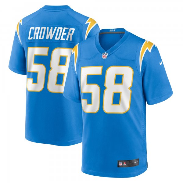 Men's Los Angeles Chargers Tae Crowder Nike Powder Blue Team Game Jersey