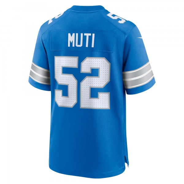 Men's Detroit Lions Netane Muti Nike  Blue Game Jersey