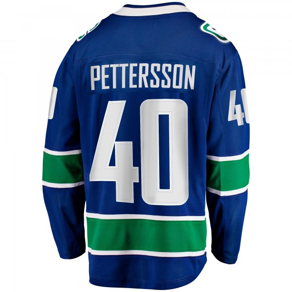 Men's Vancouver Canucks Elias Pettersson Fanatics Blue Home Breakaway Jersey