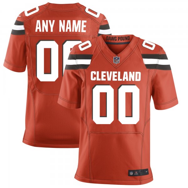 Men's Cleveland Browns Nike Orange Custom Alternate Elite Jersey