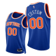 Men's New York Knicks #00 Custom 2021-22 75th Diamond Anniversary Blue Icon Edition NBA Jersey