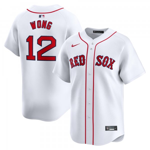 Men's Boston Red Sox Connor Wong Nike White Home Limited Player Jersey