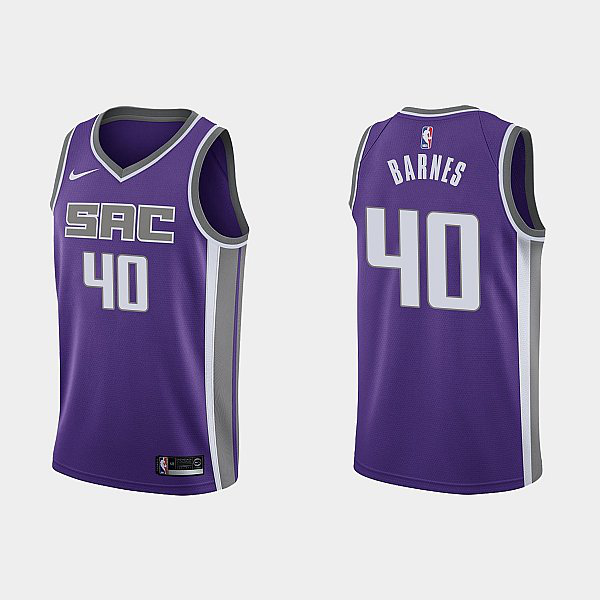 Men's Sacramento Kings #40 Harrison Barnes 2021 NBA Draft Purple Icon Edition Jersey