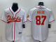 Men's Kansas City Chiefs #87 Travis Kelce White Stitched Baseball Cool Base Jersey