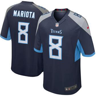 Men's Tennessee Titans #8 Marcus Mariota Nike New 2018 Game Navy Blue Jersey