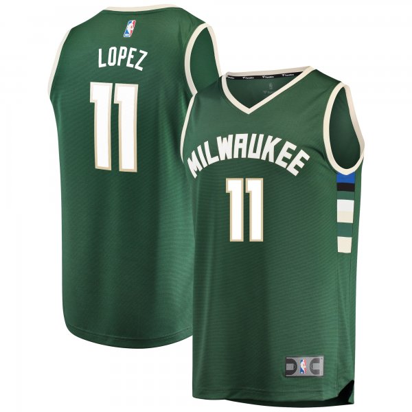 Men's Milwaukee Bucks Brook Lopez Fanatics Green Fast Break Replica Player Jersey - Icon Edition