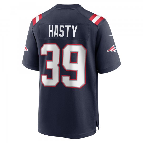 Men's New England Patriots Jamycal Hasty Nike  Navy Team Game Jersey