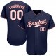 Men's Custom Navy White-Red Authentic Baseball Jersey