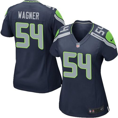 Nike Seattle Seahawks #54 Bobby Wagner Steel Blue Team Color Women's Stitched NFL Elite Jersey