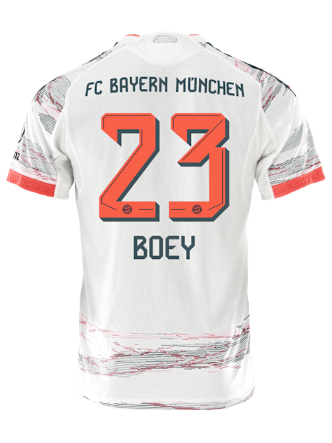 adidas Boey Away Jersey 25/26 w/ Sponsor + Meister Bundesliga Patch (White/Red)