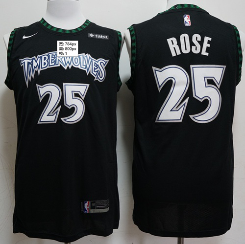 Men's Nike Minnesota Timberwolves #25 Derrick Rose Black Swingman Hardwood Classics NBA Jersey