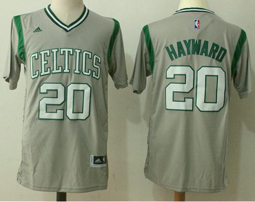 Men's Boston Celtics #20 Gordon Hayward Gray Pride Stitched NBA Jersey