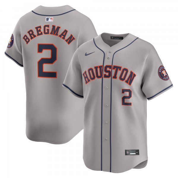 Men's Houston Astros #2 Alex Bregman Nike Gray Away Limited Player Jersey