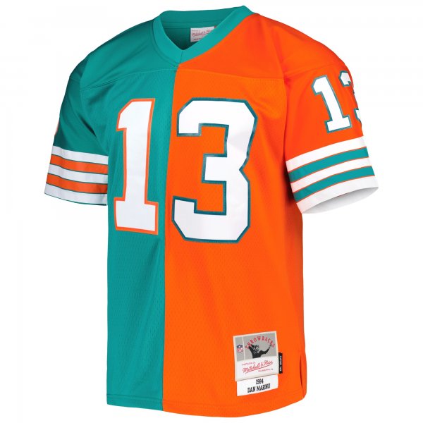 Men's Miami Dolphins Dan Marino Mitchell & Ness Aqua/Orange 1984 Split Legacy Replica Jersey