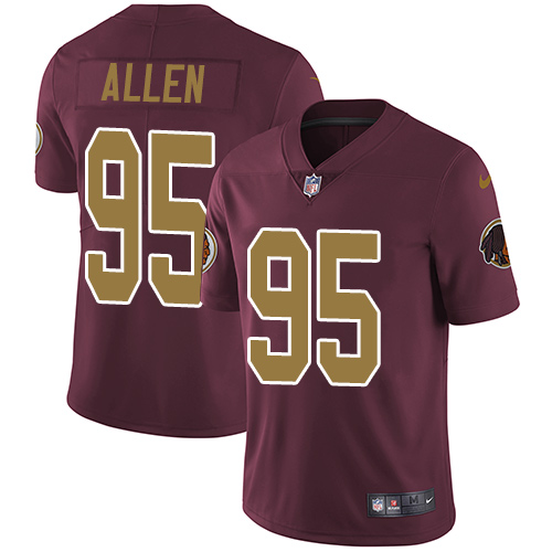 Nike Washington Redskins #95 Jonathan Allen Burgundy Red Alternate Men's Stitched NFL Vapor Untouchable Limited Jersey