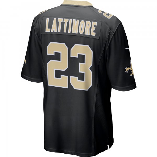 Men's New Orleans Saints Marshon Lattimore Nike Black Game Jersey