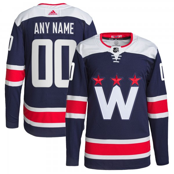 Men's Washington Capitals  adidas Navy Alternate  Primegreen Custom Jersey