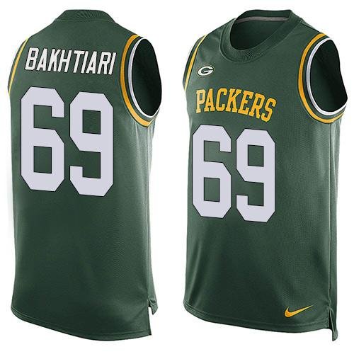 Nike Green Bay Packers #69 David Bakhtiari Green Team Color Men's Stitched NFL Limited Tank Top Jersey