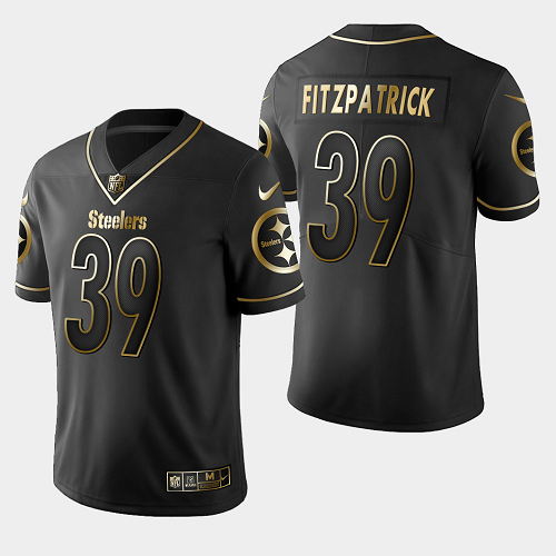 Men's Nike Pittsburgh Steelers #39 Minkah Fitzpatrick NFL Golden Edition Vapor Limitd Black Jersey